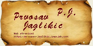 Prvosav Jaglikić vizit kartica